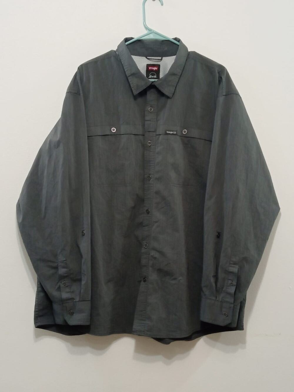 Wrangler Men's Shirt Roll Long Sleeve Gray Outdoor Trekking Size 3XL NWOT